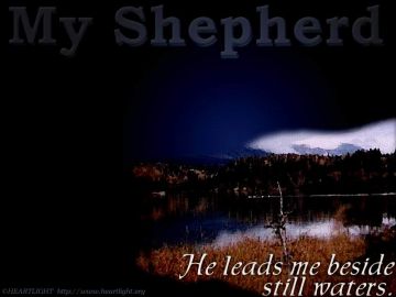 PowerPoint Background: Psalm 23:2 b - Dark