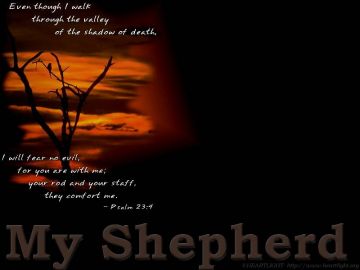 PowerPoint Background: Psalm 23:4 - Dark