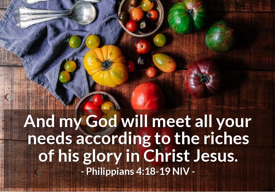 Gods Generous Provision — Philippians 418 19 Niv Spiritual Warfare