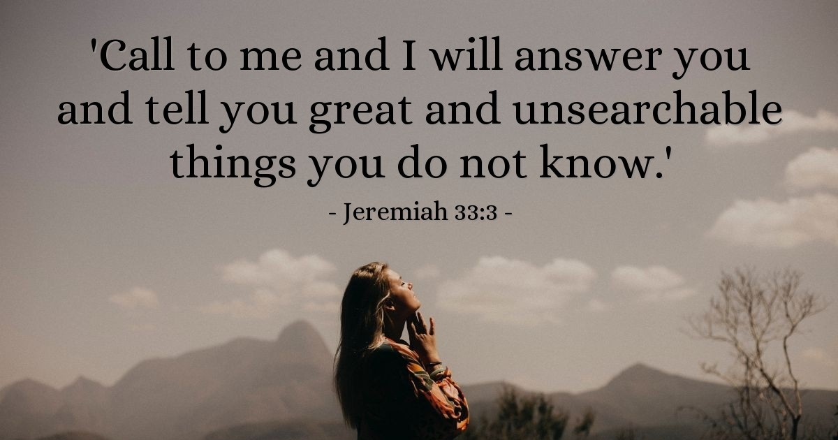 Jeremiah 333 โ Today's Verse for Monday, May 26, 2025