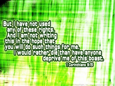 Illustration of the Bible Verse 1 Corinthians 9:15