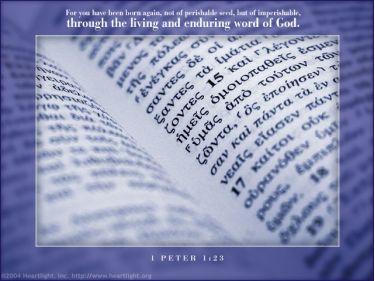 Illustration of the Bible Verse 1 Peter 1:23