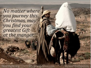 Illustration of the Bible Verse Merry Christmas at the Manger