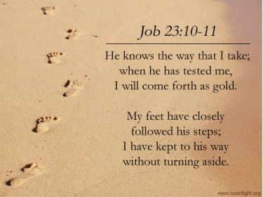 Illustration of the Bible Verse Job 23:10-11