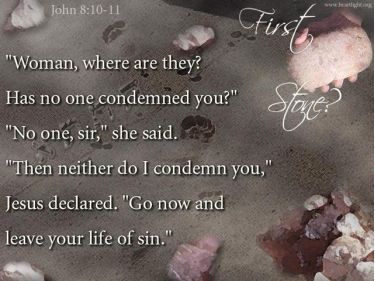 Illustration of the Bible Verse John 8:10-11