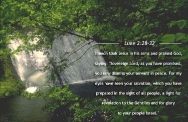 Illustration of the Bible Verse Luke 2:28-32
