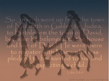 Illustration of the Bible Verse Luke 2:4-5