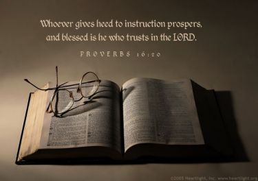 Illustration of the Bible Verse Proverbs 16:20