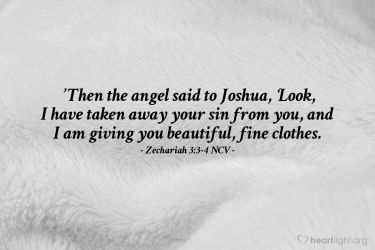 Illustration of the Bible Verse Zechariah 3:3-4 NCV