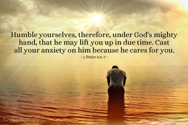 Illustration of the Bible Verse 1 Peter 5:6-7