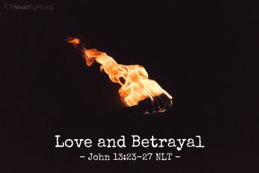 Illustration of the Bible Verse John 13:23-27 NLT