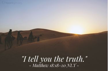 Illustration of the Bible Verse Matthew 18:18-20 NLT