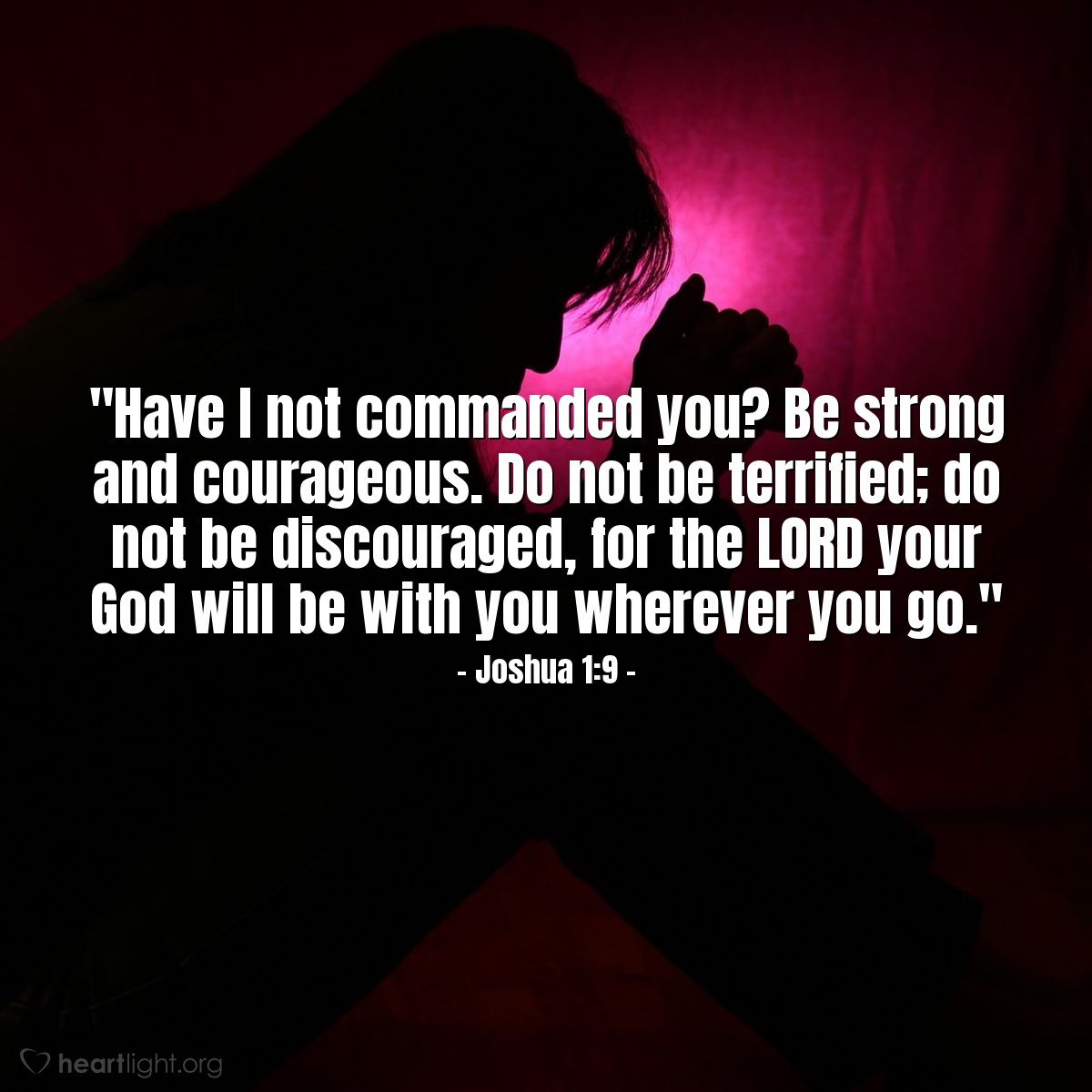 Joshua 1:9 | "Have I not commanded you? Be strong and courageous. Do not be terrified; do not be discouraged, for the LORD your God will be with you wherever you go."