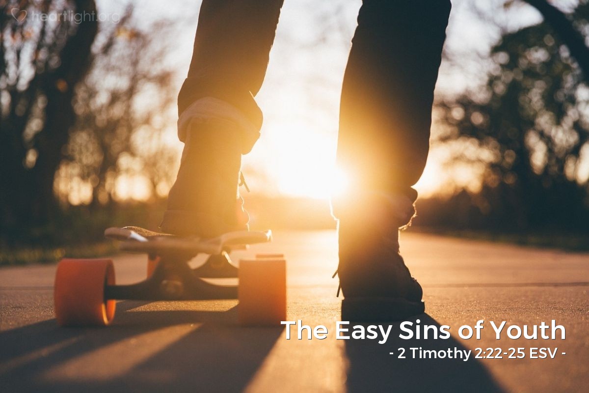 Illustration of 2 Timothy 2:22-25 ESV — So flee youthful passions and pursue righteousness, faith, love, and peace, along with those who call on the Lord from a pure heart. Have nothing to do with foolish, ignorant controversies; you know that they breed quarrels. And the Lord's servant must not be quarrelsome but kind to everyone, able to teach, patiently enduring evil, correcting his opponents with gentleness. God may perhaps grant them repentance leading to a knowledge of the truth.