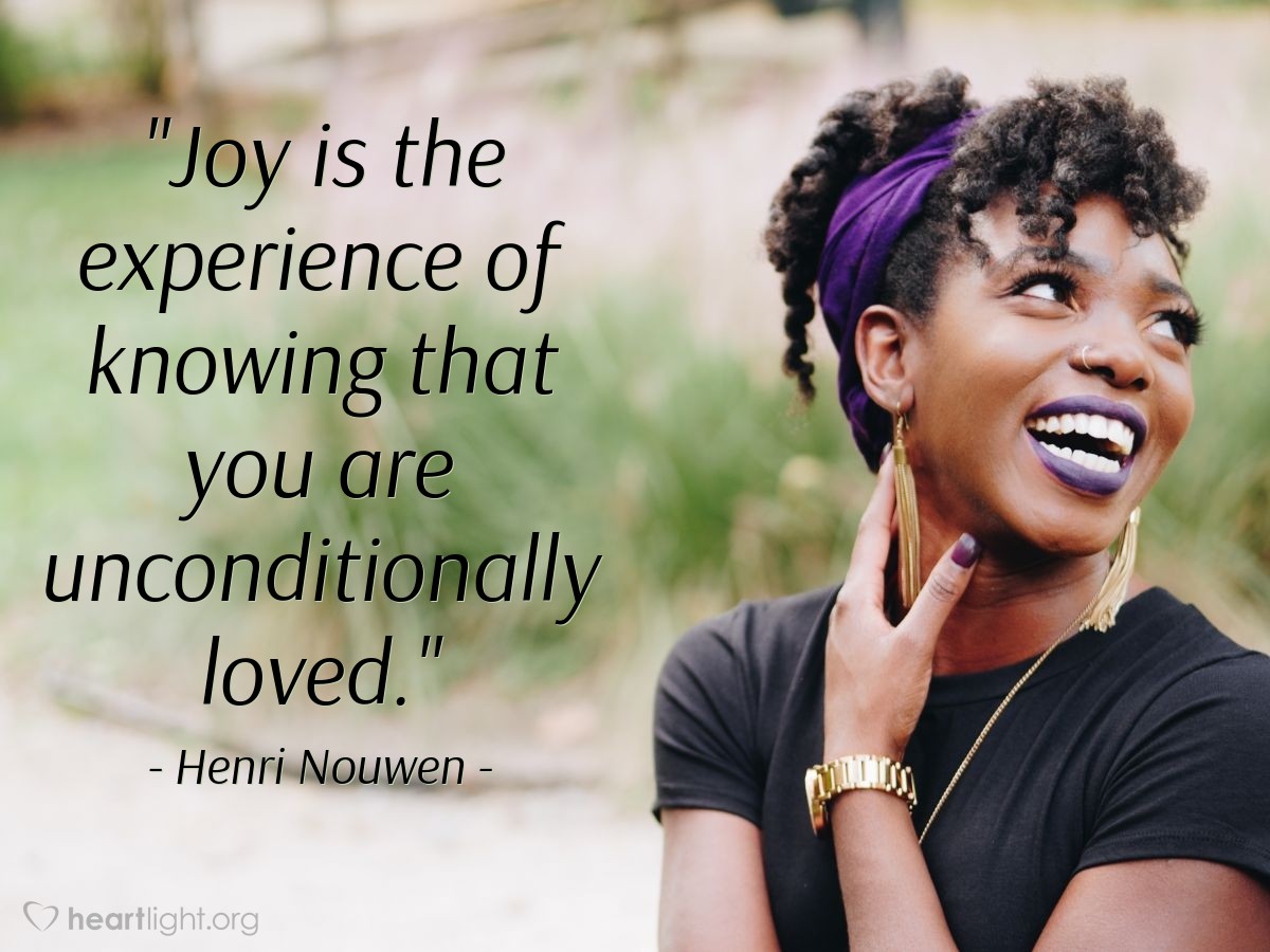 Illustration of Henri Nouwen — "Joy is the experience of knowing that you are unconditionally loved."