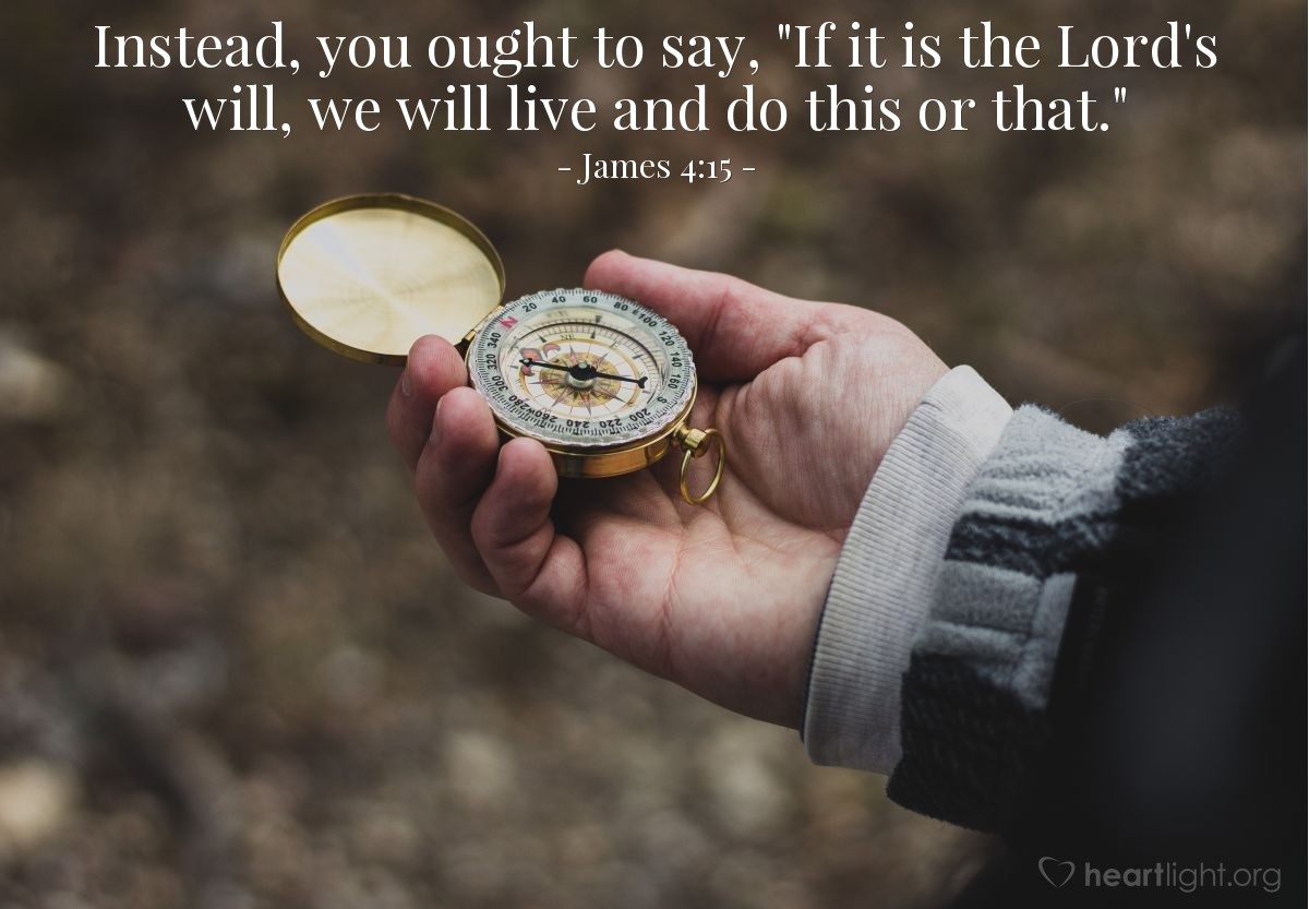 Inspirational illustration of Jakobus 4:15