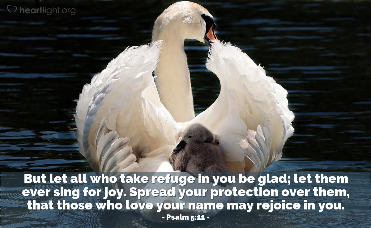 Illustration of Psalm 5:11 on Rejoice