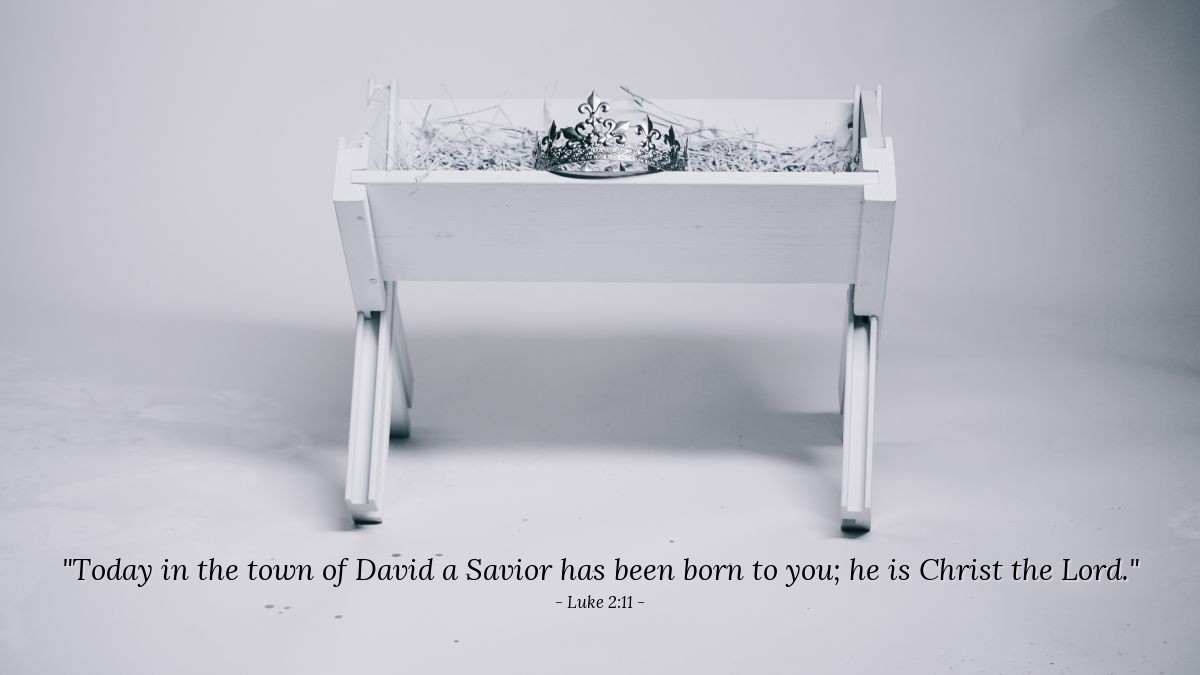Illustration of Luke 2:11 — "Today in the town of David a Savior has been born to you; he is Christ the Lord."