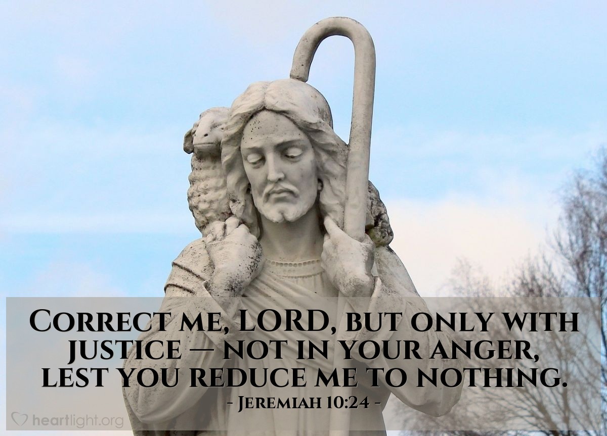 Illustration of Jeremiah 10:24 on Guidance