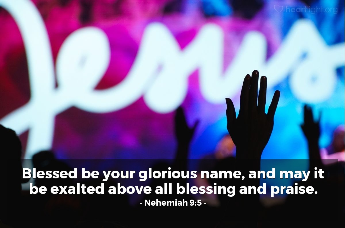 Illustration of Nehemiah 9:5 on Name