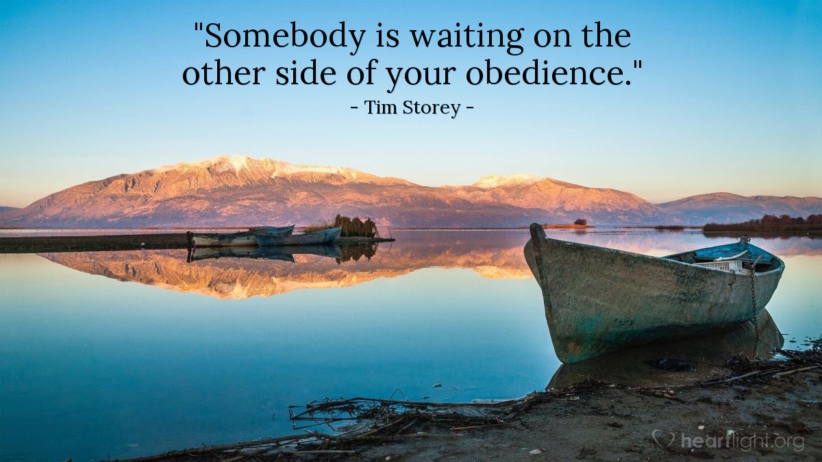 Illustration of Tim Storey — "Somebody is waiting on the other side of your obedience."