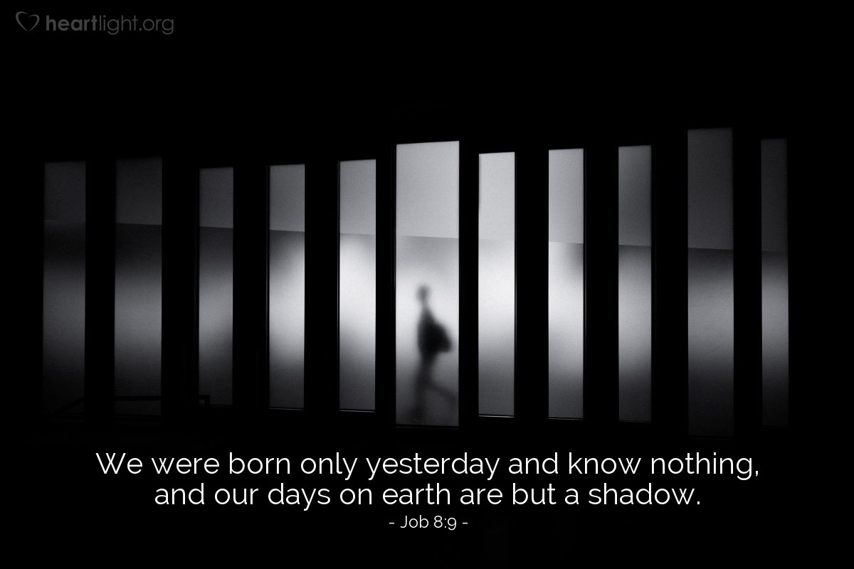 Job 8:9 Illustrated: "We were born only yesterday and know ...