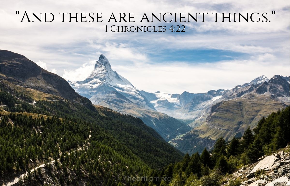 Illustration of 1 Chronicles 4:22 — "And these are ancient things."