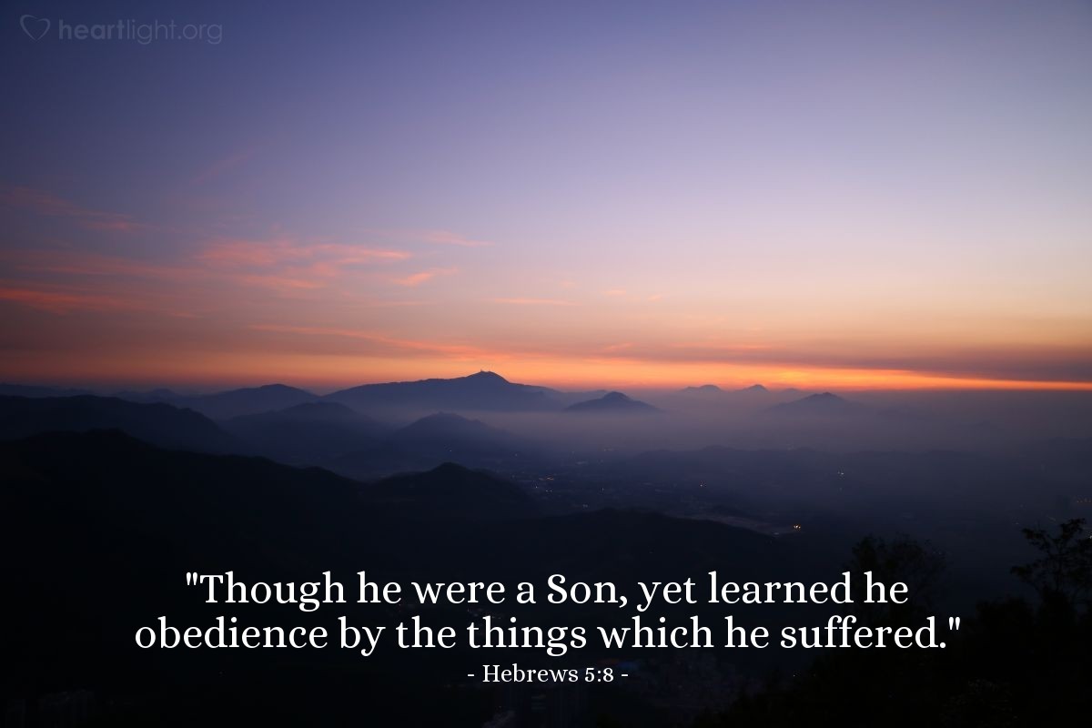 Illustration of Hebrews 5:8 — "Though he were a Son, yet learned he obedience by the things which he suffered."