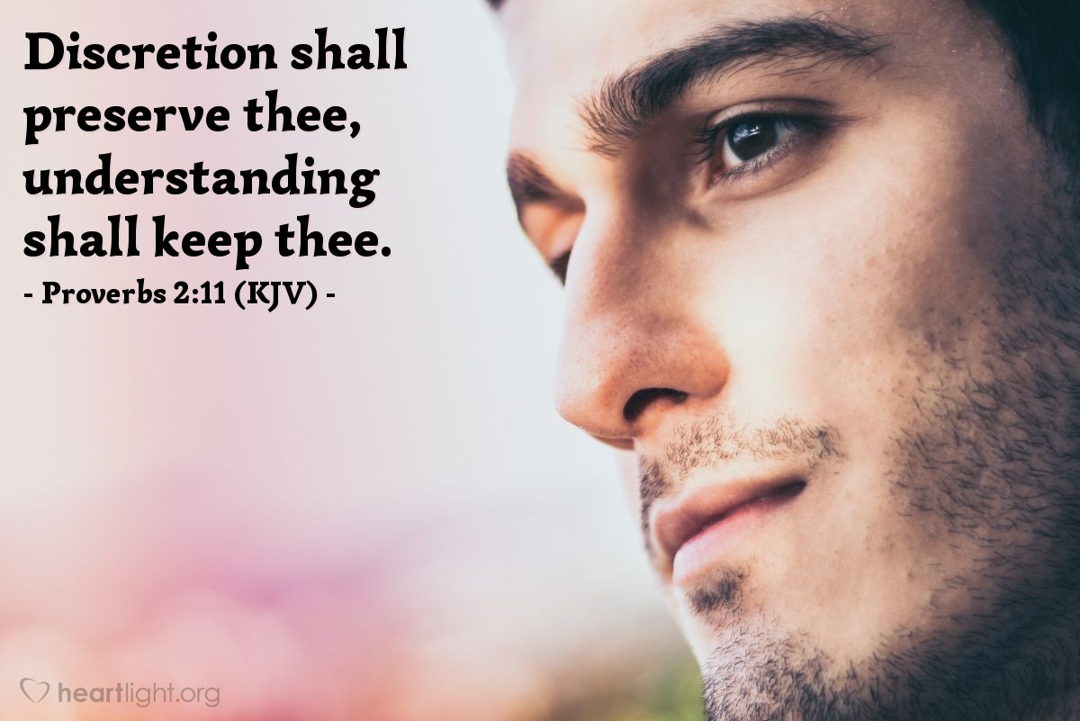 Illustration of Proverbs 2:11 (KJV) — Discretion shall preserve thee, understanding shall keep thee.