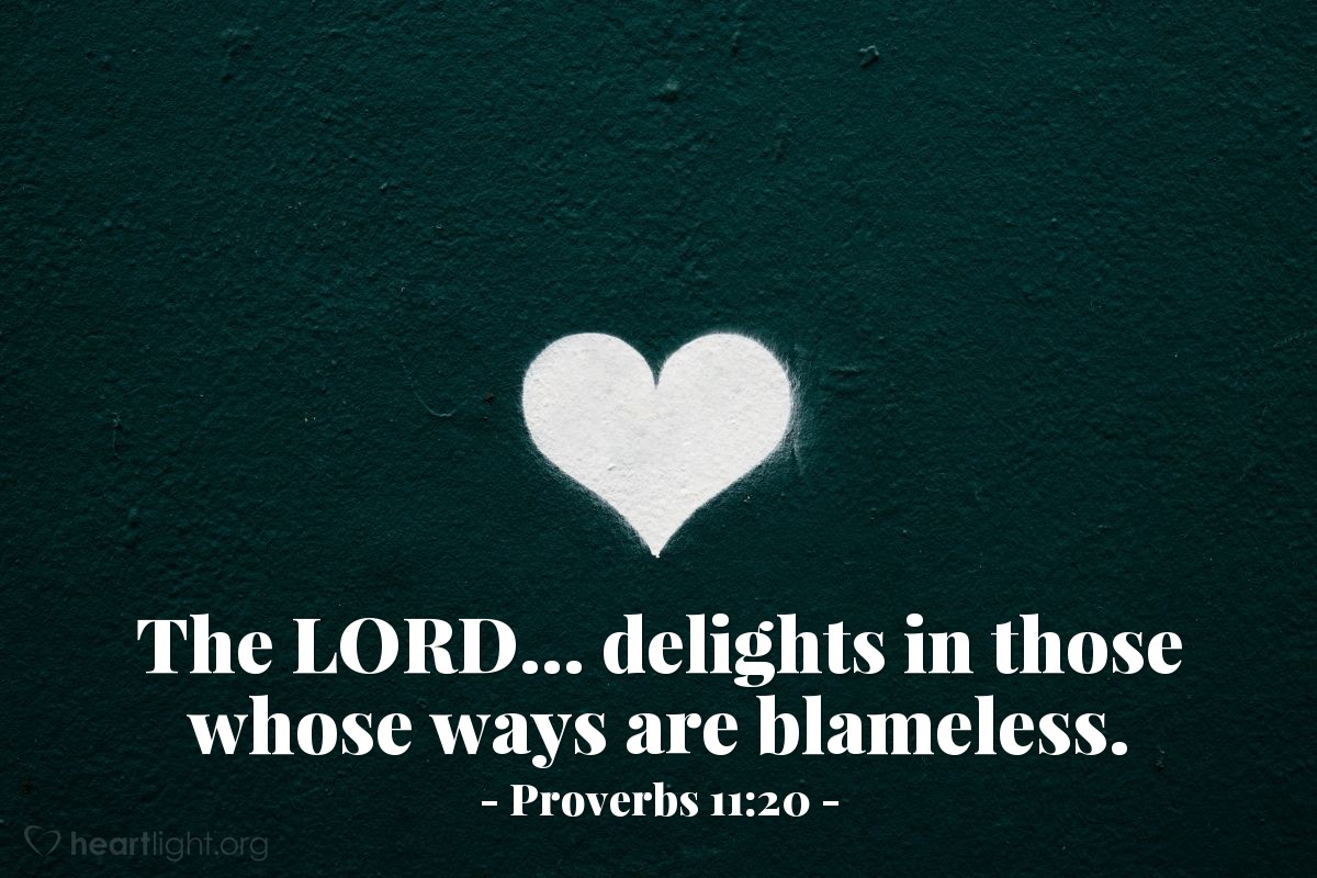 Illustration of Proverbs 11:20 — The LORD... delights in those whose ways are blameless.