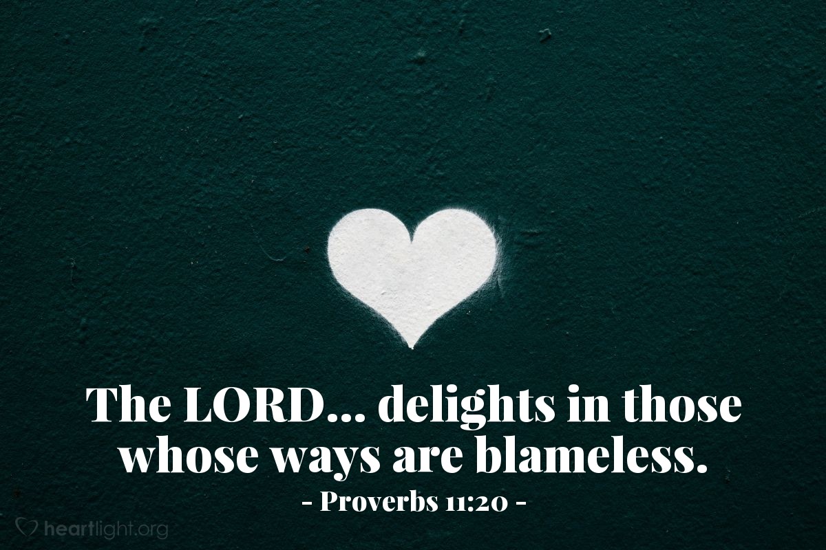 Proverbs 11:20 | The LORD... delights in those whose ways are blameless.