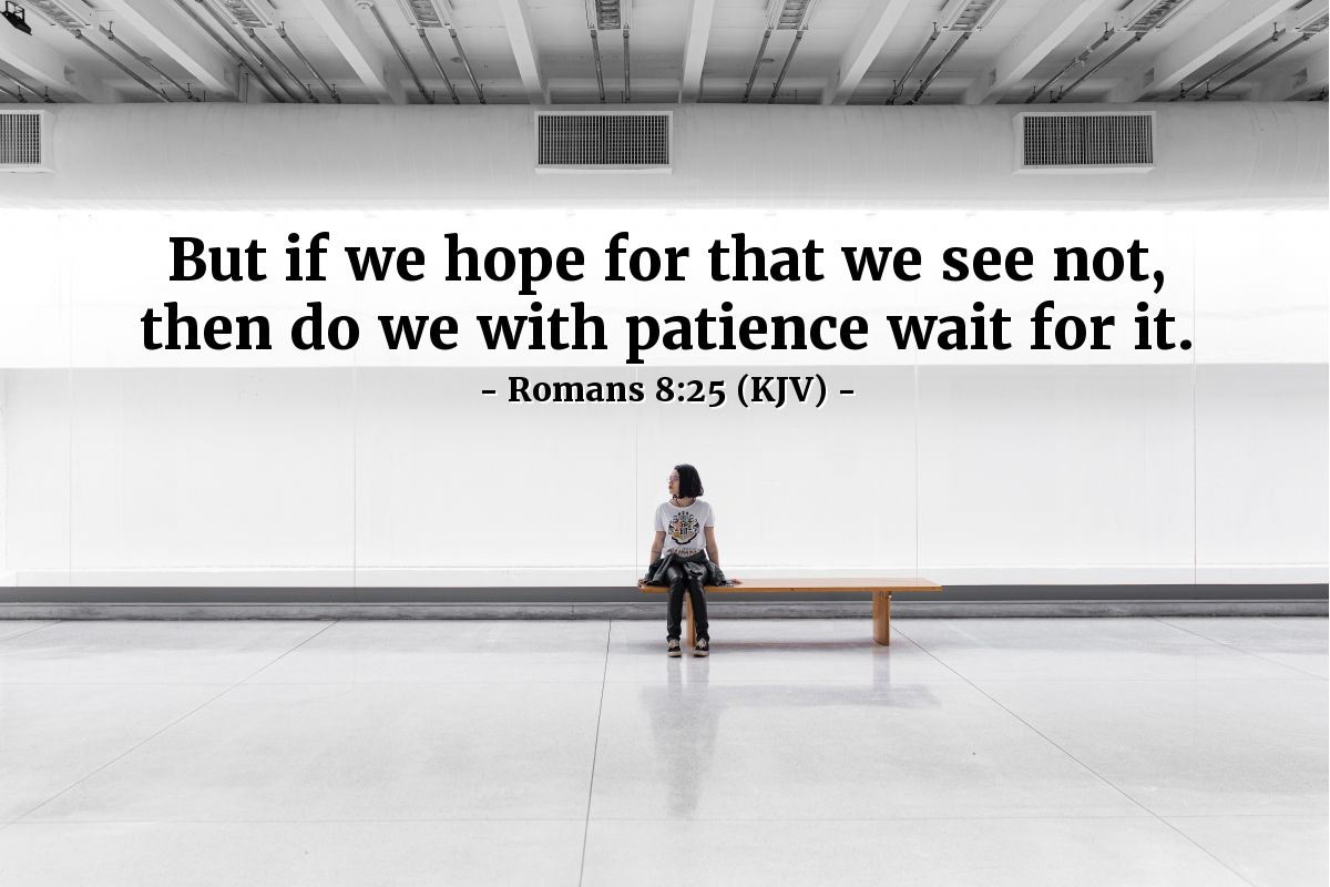 Illustration of Romans 8:25 (KJV) — But if we hope for that we see not, then do we with patience wait for it.