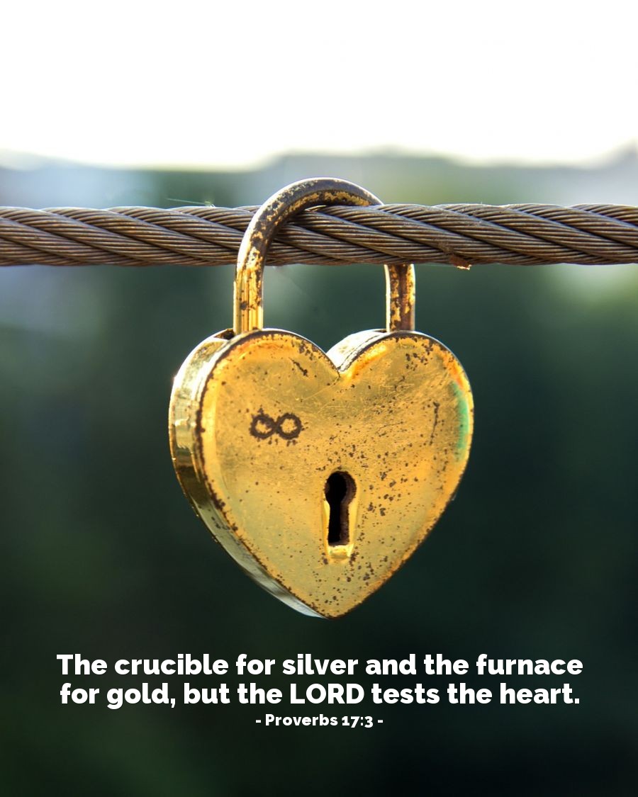 Illustration of Proverbs 17:3 — The crucible for silver and the furnace for gold, but the Lord tests the heart.