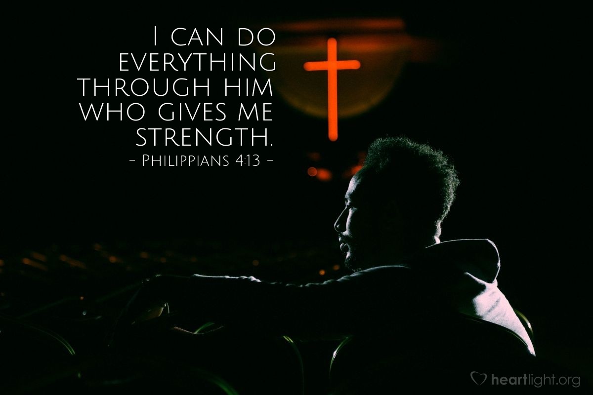 Illustration of Philippians 4:13 — I can do everything through him who gives me strength.