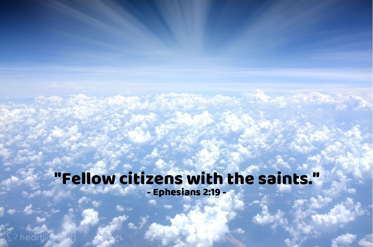 Illustration of Ephesians 2:19 — "Fellow citizens with the saints."