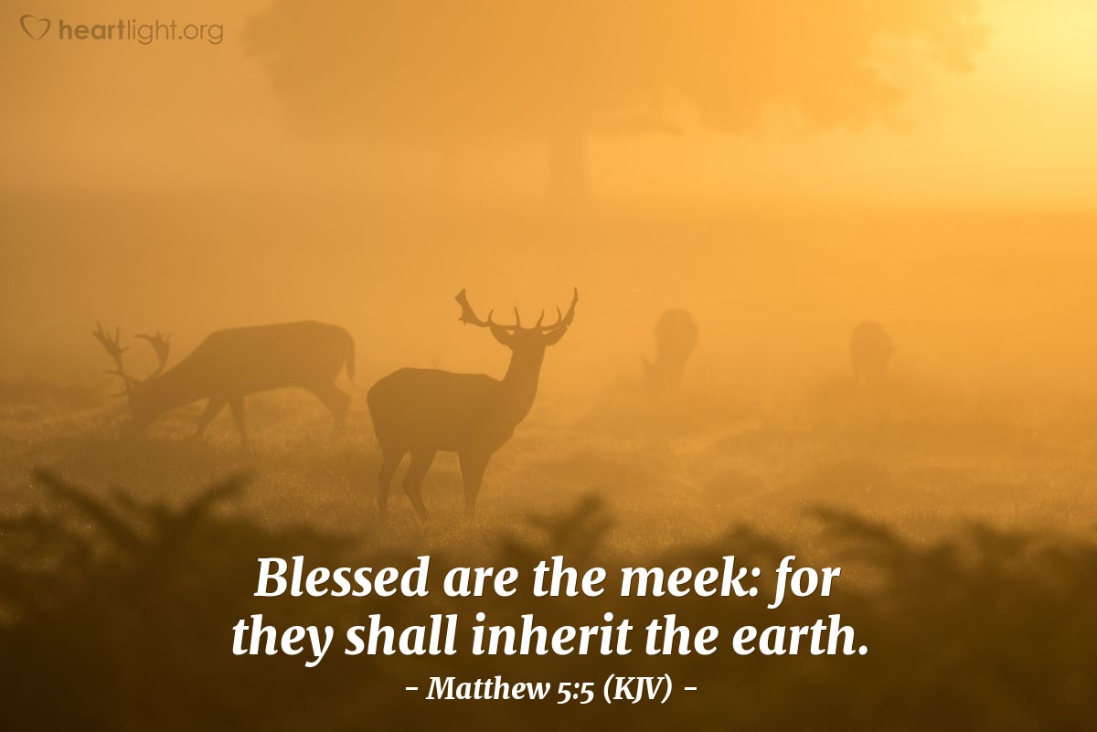 Illustration of Matthew 5:5 (KJV) — Blessed are the meek: for they shall inherit the earth.