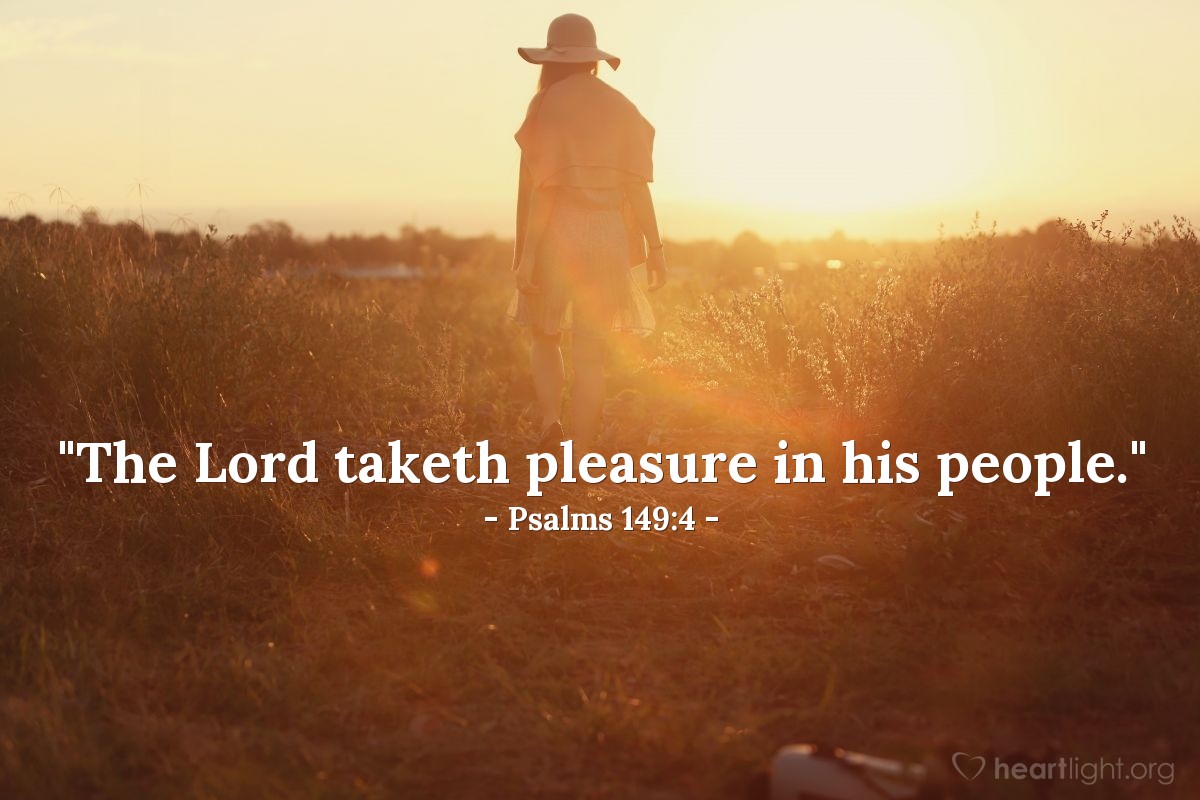 Illustration of Psalms 149:4 — "The Lord taketh pleasure in his people."