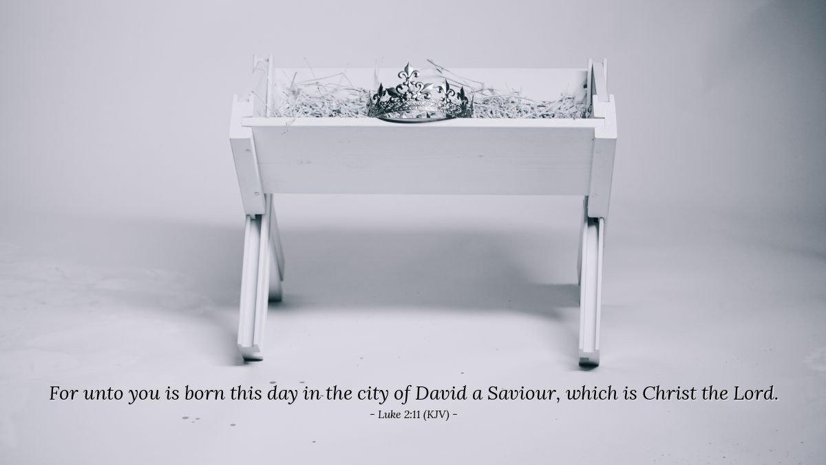 Illustration of Luke 2:11 (KJV) — For unto you is born this day in the city of David a Saviour, which is Christ the Lord.