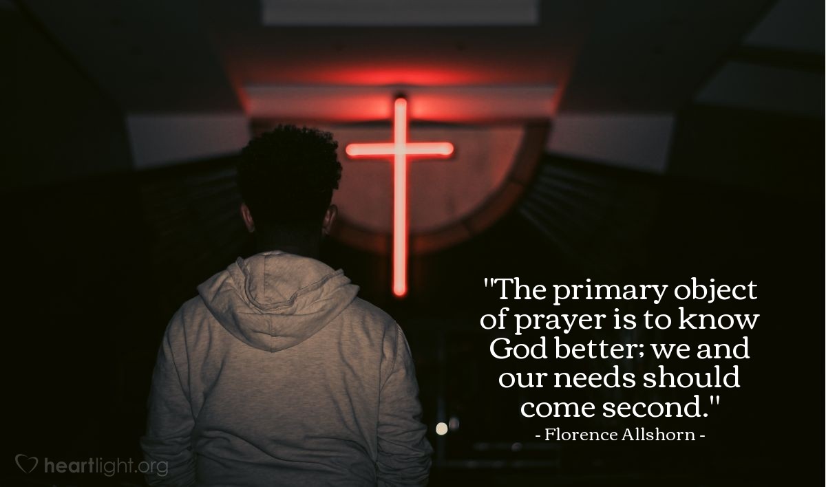 Illustration of Florence Allshorn — "The primary object of prayer is to know God better; we and our needs should come second."