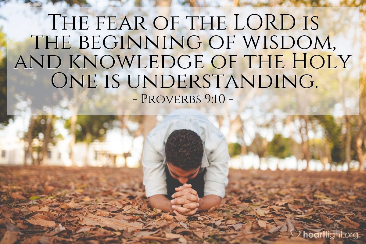 Illustration of Proverbs 9:10 — The fear of the LORD is the beginning of wisdom, and knowledge of the Holy One is understanding.