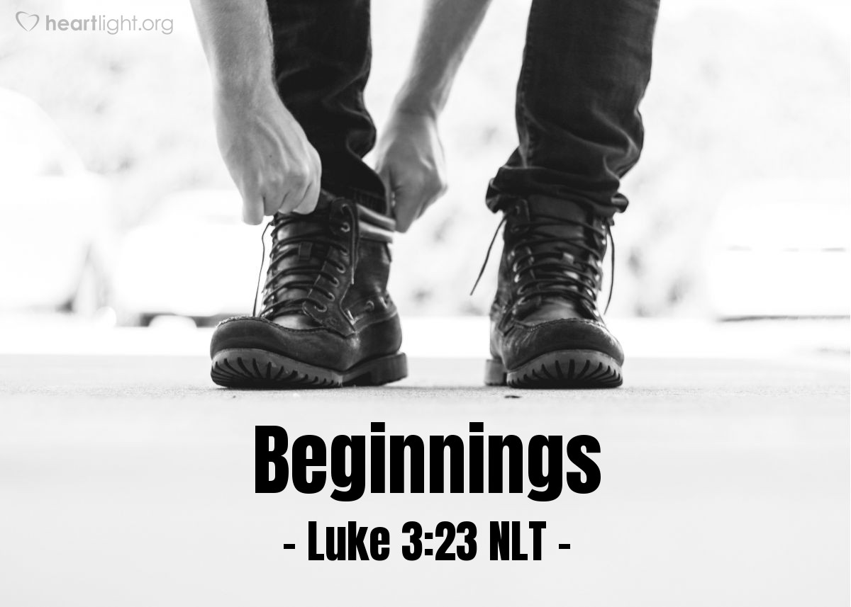 Illustration of Luke 3:23 NLT — Jesus was about thirty years old when he began his public ministry.