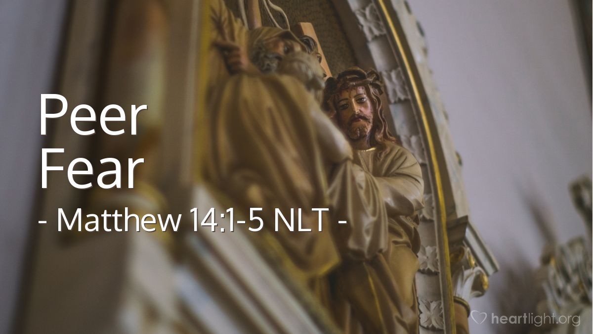 Illustration of Matthew 14:1-5 NLT — "This must be John the Baptist raised from the dead! That is why he can do such miracles."   ——   "It is against God's law for you to marry her."