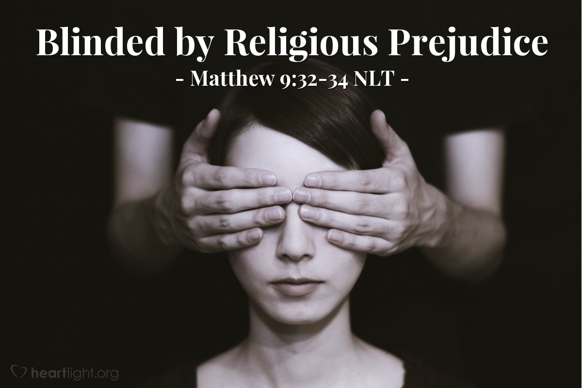 Illustration of Matthew 9:32-34 NLT — "Nothing like this has ever happened in Israel!"   ——   "He can cast out demons because he is empowered by the prince of demons."