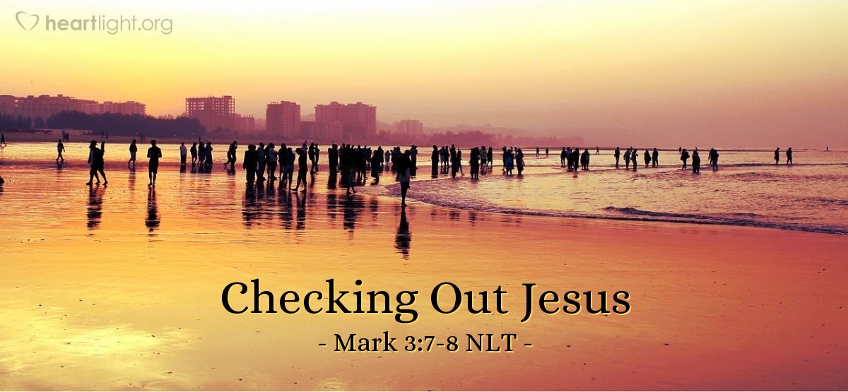 Illustration of Mark 3:7-8 NLT — Jesus went out to the lake with his disciples, and a large crowd followed him.