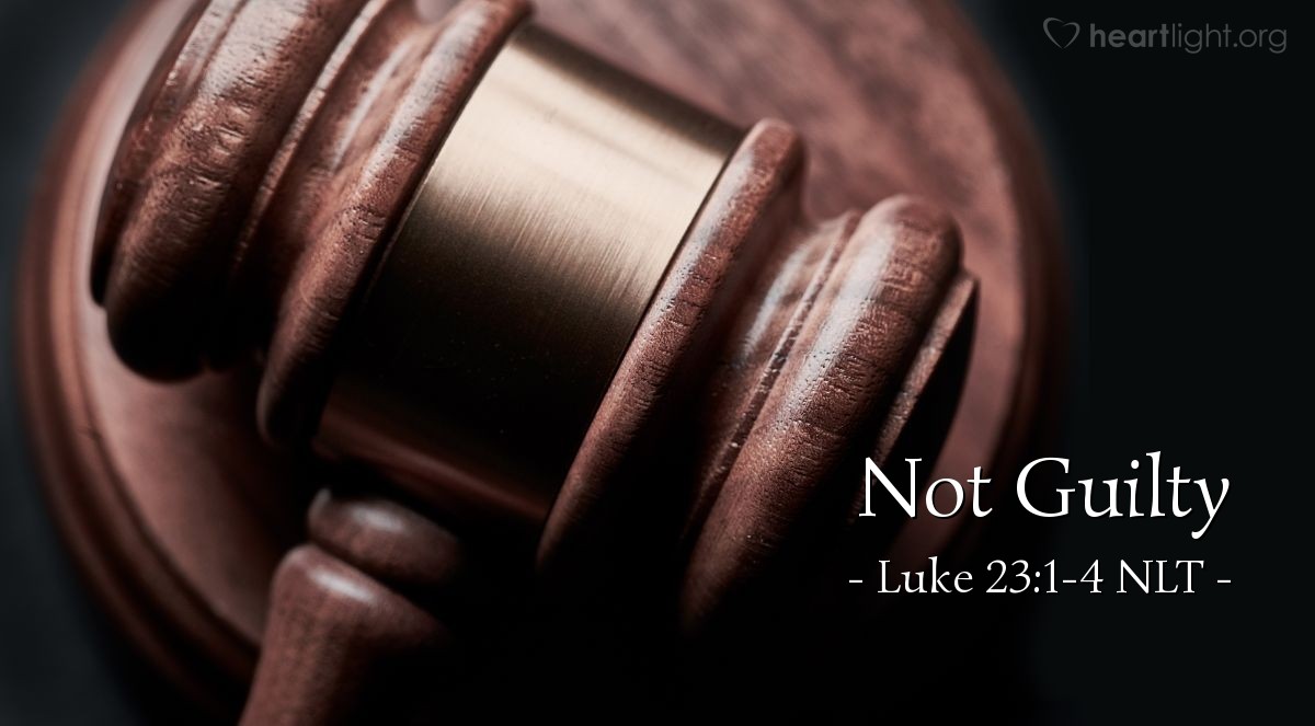 Illustration of Luke 23:1-4 NLT — "I find nothing wrong with this man!"