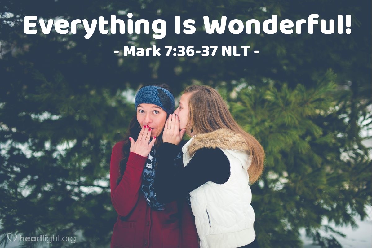 Everything Is Wonderful Mark 7 36 37 What Jesus Did