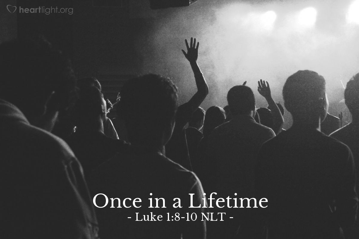 Illustration of Luke 1:8-10 NLT —  While the incense was being burned, a great crowd stood outside, praying.