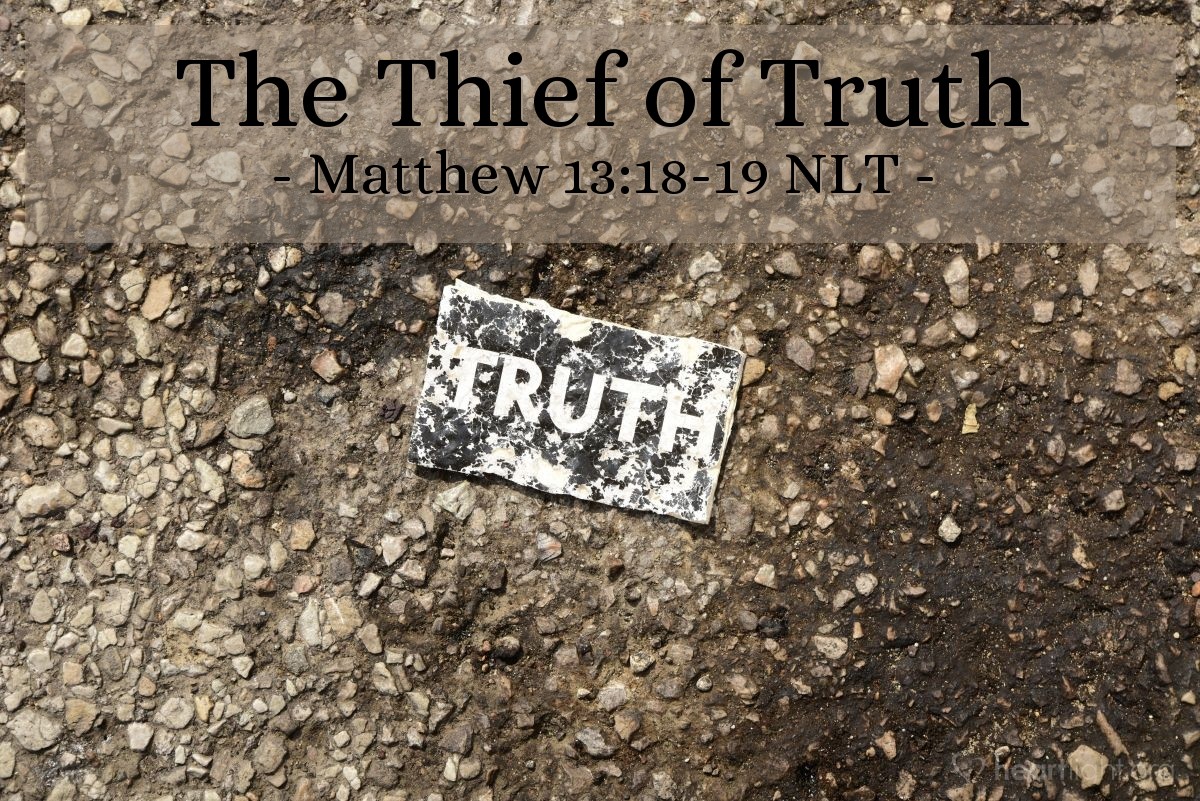 Illustration of Matthew 13:18-19 NLT — "Now listen to the explanation of the parable about the farmer planting seeds: The seed that fell on the footpath represents those who hear the message about the Kingdom and don't understand it."