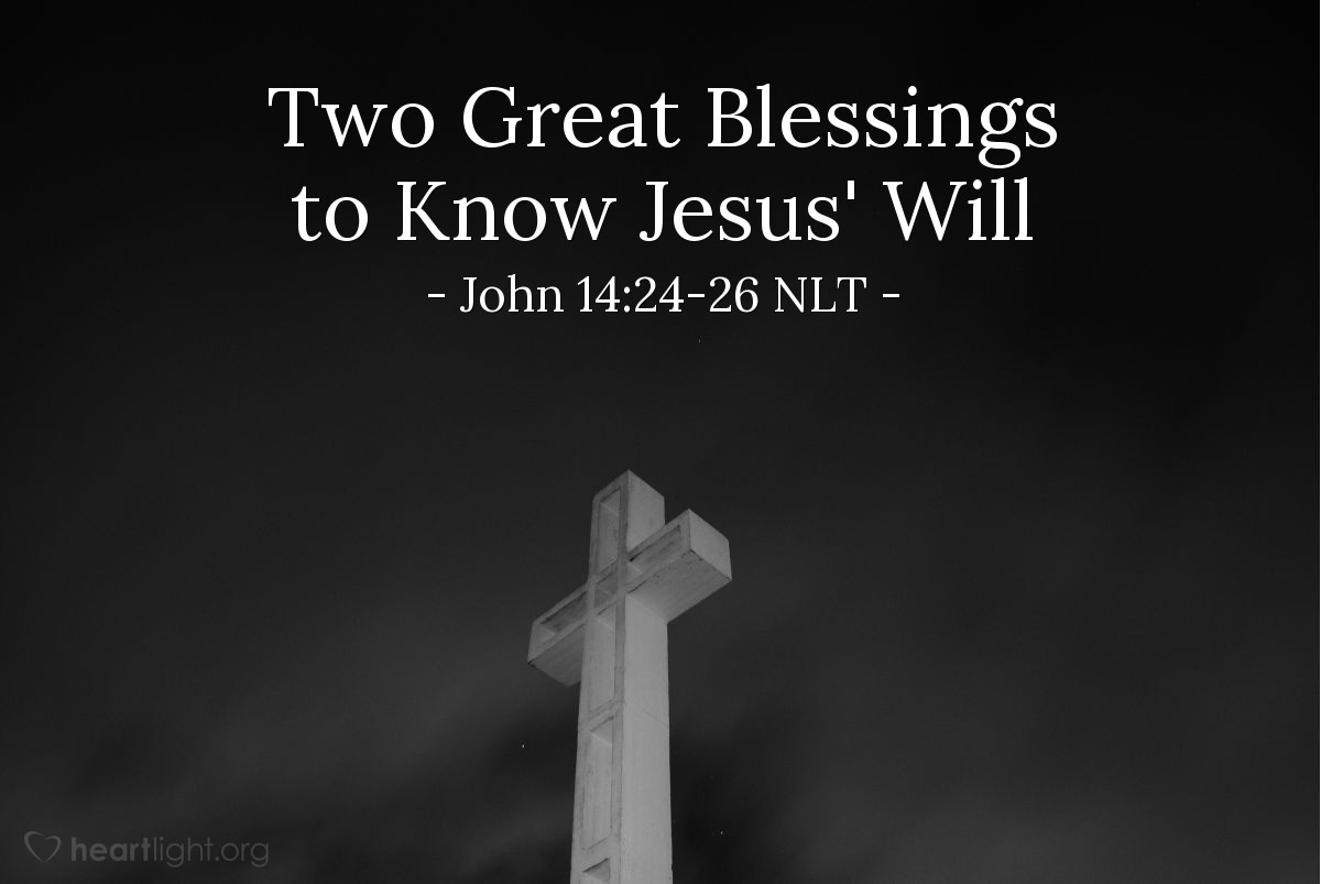 Illustration of John 14:24-26 NLT —  But when the Father sends the Advocate as my representative — that is, the Holy Spirit — he will teach you everything and will remind you of everything I have told you.