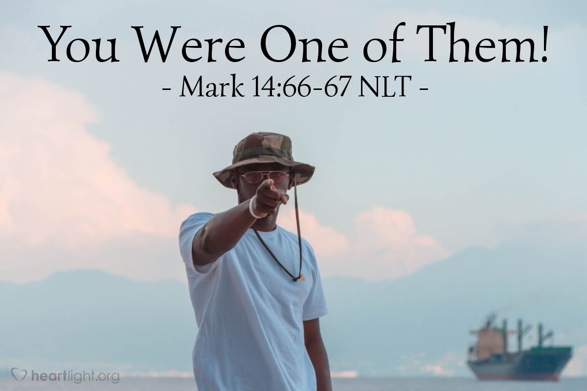 Illustration of Mark 14:66-67 NLT — "You were one of those with Jesus of Nazareth."